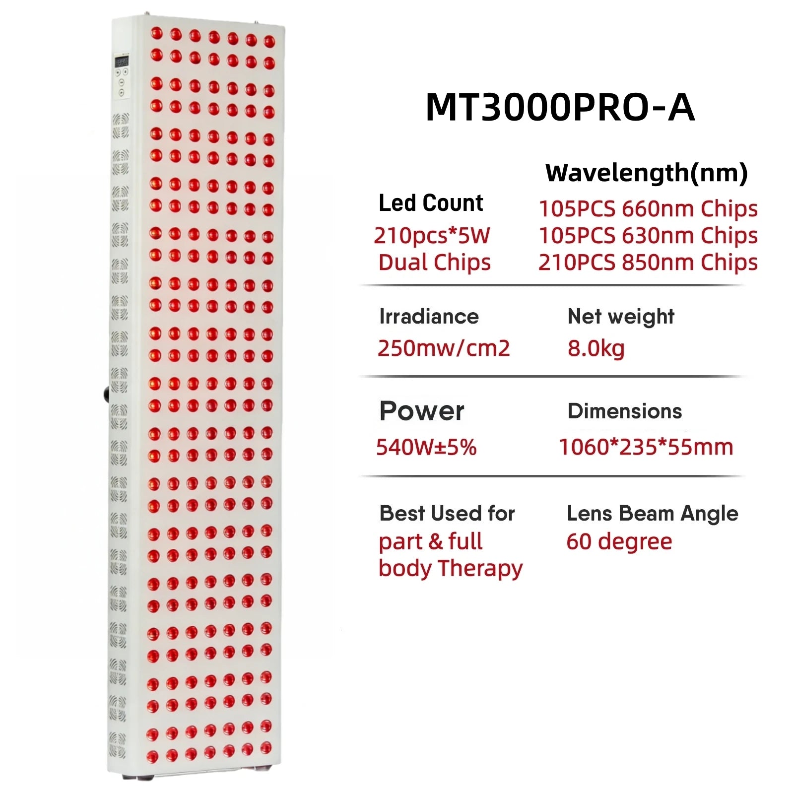 660nm 630nm 850nm Dimmable Dual Chip Red Light Therapy Panel Lamp LED Beauty Devices Near Infrared Therapy Light For Face Body