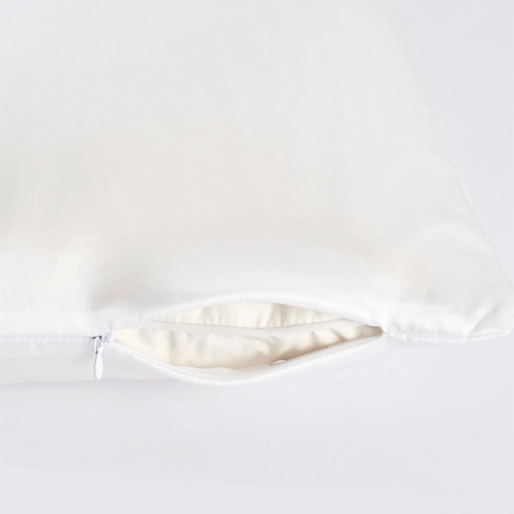 Premium Mulberry Silk Pillowcase for Hair and Skin Made in USA, Anti Acne Pure Silk Pillow Cases White Queen, 100% Real 22 Momme