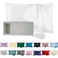 Premium Mulberry Silk Pillowcase for Hair and Skin Made in USA, Anti Acne Pure Silk Pillow Cases White Queen, 100% Real 22 Momme