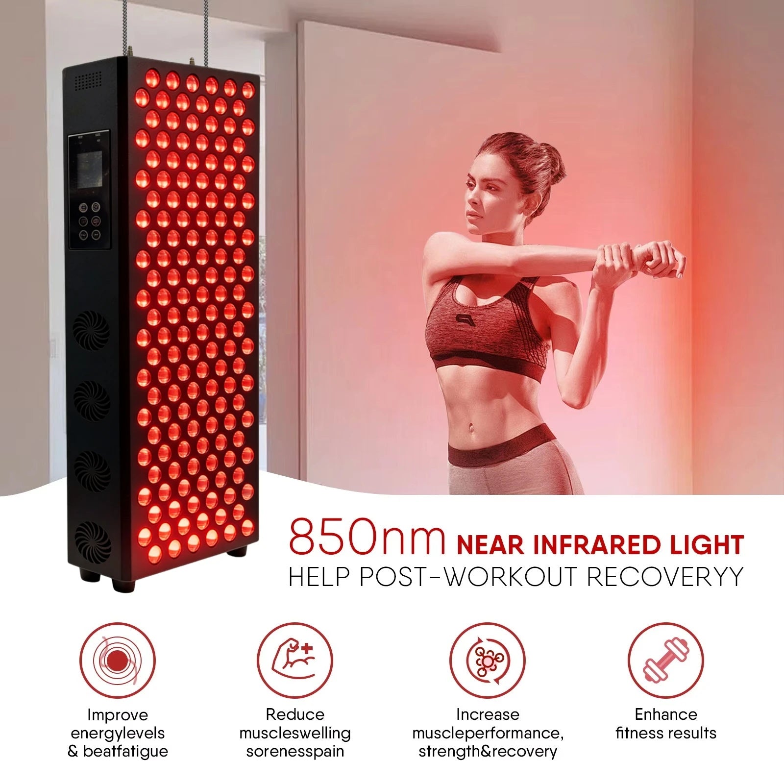 660nm 630nm 850nm Dimmable Dual Chip Red Light Therapy Panel Lamp LED Beauty Devices Near Infrared Therapy Light For Face Body