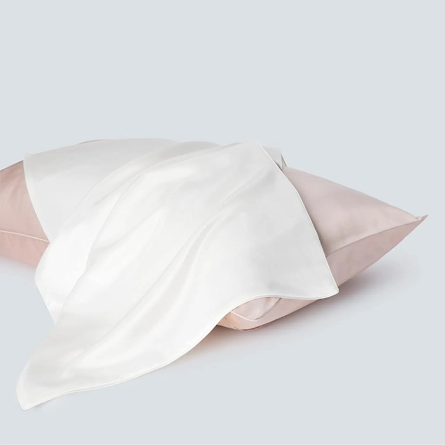 Premium Mulberry Silk Pillowcase for Hair and Skin Made in USA, Anti Acne Pure Silk Pillow Cases White Queen, 100% Real 22 Momme