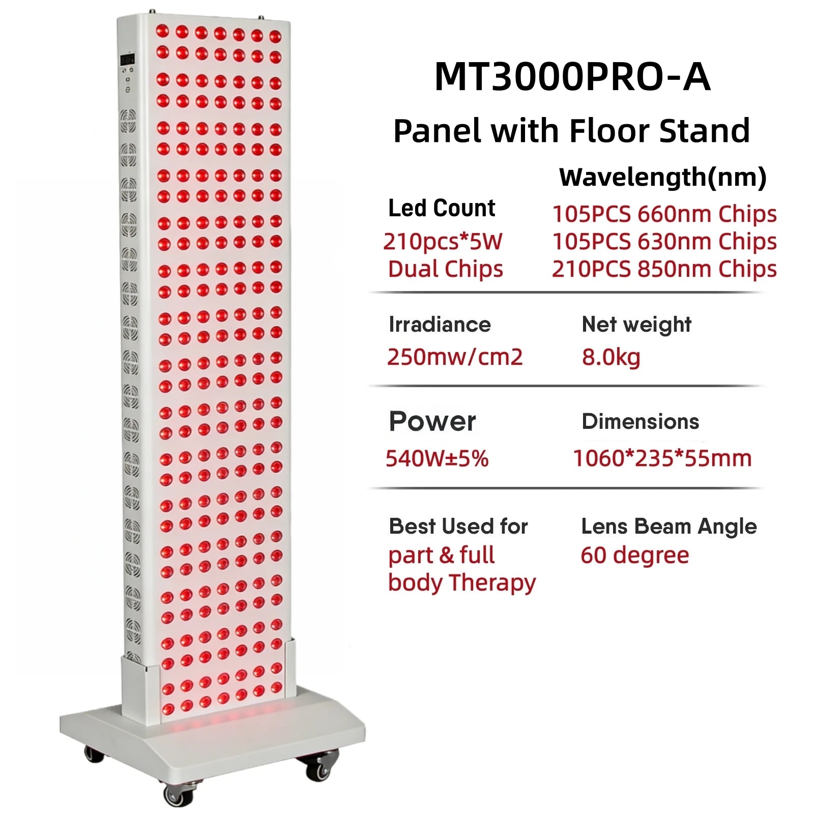 660nm 630nm 850nm Dimmable Dual Chip Red Light Therapy Panel Lamp LED Beauty Devices Near Infrared Therapy Light For Face Body